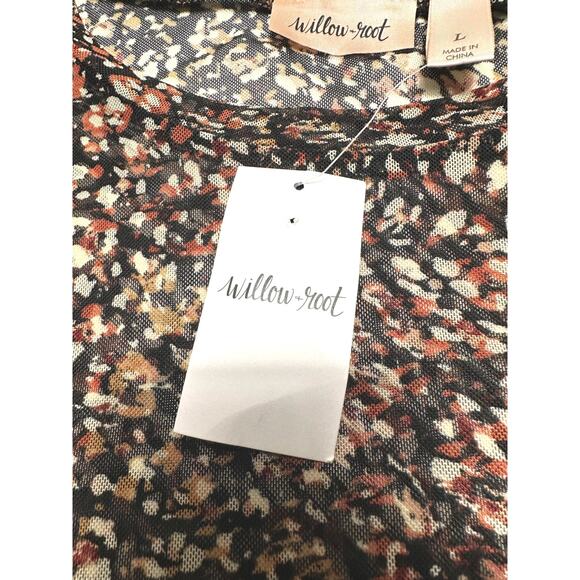 Willow & Root Abstract Print Long Sleeve Sheer Top Size Large - Picture 5 of 8